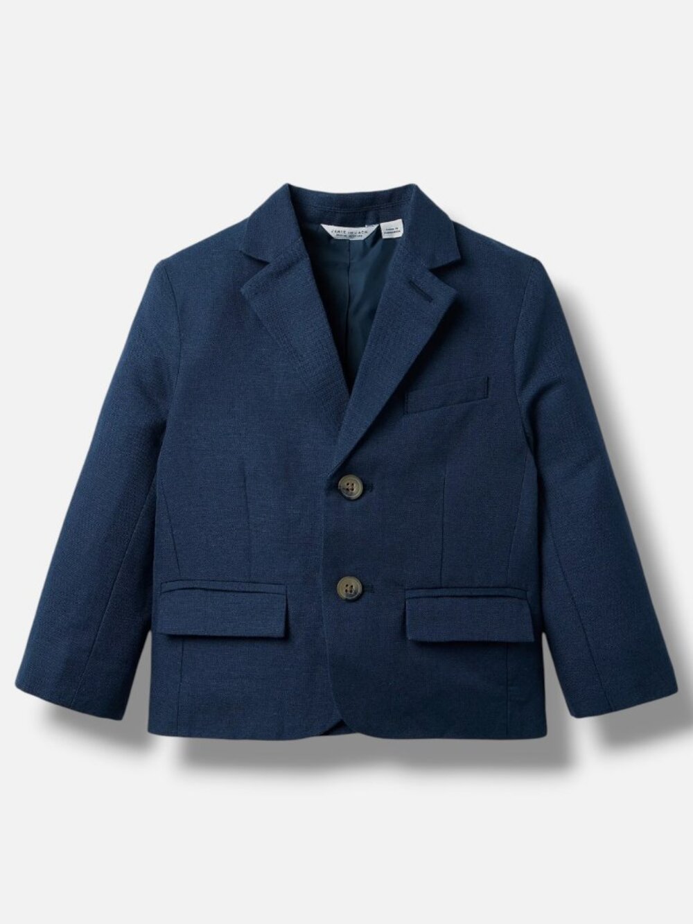 Janie and Jack Kids Boys Blue Solid Linen-Cotton Blazer Size 8